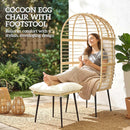 Outsunny Standing Egg Chair Lounge Chair with Footstool, Cushion, Beige