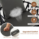 Indoor Outdoor Hanging Swing Chair with Stand and Woven Backrest-Grey