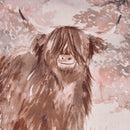D & D Hanson Highland Cow Filled Cushion In Terracotta