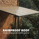 Outsunny 3.6 X 3 M Lean To Garden Pergola With Drainage Gutters, Dark Grey