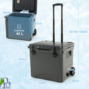 40 L Ice Chest Hard Cooler With Wheels And Handle-Grey