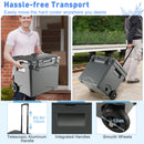 40 L Ice Chest Hard Cooler With Wheels And Handle-Grey