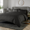 Harley Satin Stripe Duvet Set - Charcoal Grey