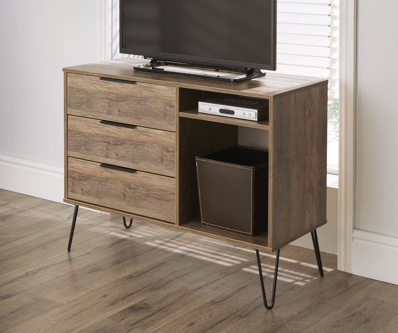 Havana Ready Assembled TV Unit with 3 Drawers  - Vintage Oak