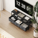 HOMCOM TV Cabinet, TV Console Unit With 3 Foldable Linen Drawers