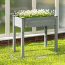 Outsunny Garden Wooden Planter Flower Raised Bed, Dark Grey