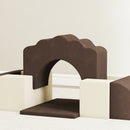 AIYAPLAY Kids Soft Play Set, 7 Piece Foam Climbing Blocks, Brown