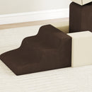 AIYAPLAY Kids Soft Play Set, 7 Piece Foam Climbing Blocks, Brown