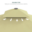 Outsunny 2.5m Square Cantilever Garden Parasol Umbrella with Cross Base, Beige