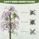 HOMCOM Artificial Wisteria Flower with 756 Leaves and 54 Flowers, Purple