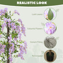 HOMCOM Artificial Wisteria Flower with 756 Leaves and 54 Flowers, Purple