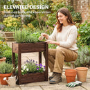 Outsunny Tiered Wooden Raised Planter, Raised Garden Bed on Legs