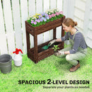 Outsunny Tiered Wooden Raised Planter, Raised Garden Bed on Legs