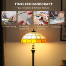Floor Lamp With Handcrafted Stained Glass Shade, Vintage Standing Lamp