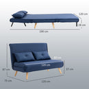 HOMCOM Click Clack Sofa Bed, 2 Seater Bed Settee for Living Room