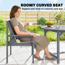 Outsunny Garden Dining Set, Round Table and Chairs w/ Parasol Hole, Grey