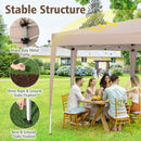 400 x 348 cm Hexagonal Pop-Up Canopy Tent with Dressed Legs-Khaki