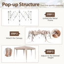 400 x 348 cm Hexagonal Pop-Up Canopy Tent with Dressed Legs-Khaki