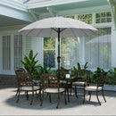Outsunny 2m Shanghai Garden Parasol Umbrella, Outdoor Sun Shade, Light Grey