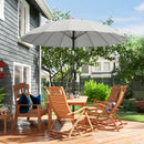 Outsunny 2m Shanghai Garden Parasol Umbrella, Outdoor Sun Shade, Light Grey