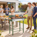 Outsunny Charcoal Spit Roasting Machine w/ 3-Tier Grill Grate, Dark Green