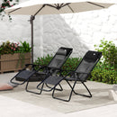 Outsunny 2 Pcs Zero Gravity Lounger Folding Recliner Chair W/ Cup Holder