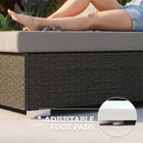 Outsunny Rattan Sun Loungers Set of 2 with Side Table, Dark Grey