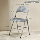 HOMCOM Folding Chairs Set of 4, Foldable Chairs with Cushions, Light Grey