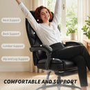 HOMCOM Adjustable Office Chair With Footrest, Armrest, Casters, Black
