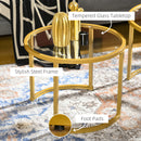HOMCOM Modern Coffee Table Set of 2, Nesting Tables with Glass Top, Gold