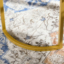 HOMCOM Modern Coffee Table Set of 2, Nesting Tables with Glass Top, Gold