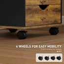 HOMCOM Filing Cabinet with 5 Drawers, Under Desk Drawer, Rustic Brown