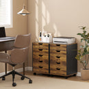 HOMCOM Filing Cabinet with 5 Drawers, Under Desk Drawer, Rustic Brown