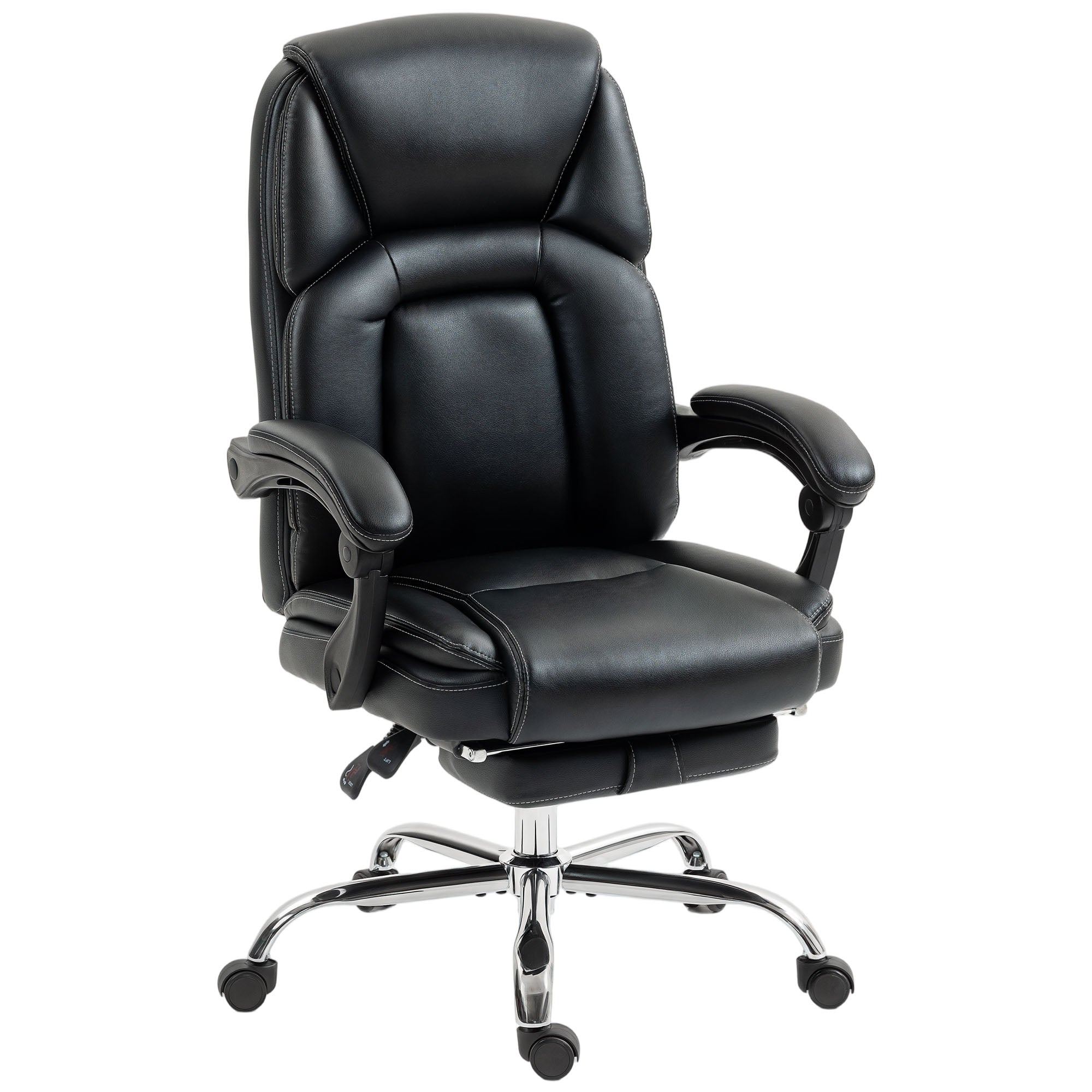 HOMCOM Office Chair, Computer Desk Chair With Spring Cushion, Black