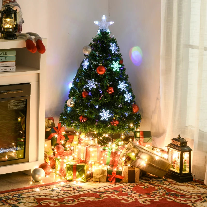 HOMCOM 3FT Green Fibre Optic Christmas Tree