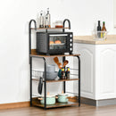HOMCOM 4-Tier Baker's Rack with Storage, Microwave Stand with 4 Hooks
