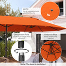 Outsunny Sun Umbrella Canopy Double-sided Crank Sun Shade 4.6M Orange
