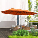 Outsunny Sun Umbrella Canopy Double-sided Crank Sun Shade 4.6M Orange