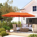 Outsunny Sun Umbrella Canopy Double-sided Crank Sun Shade 4.6M Orange
