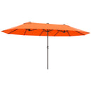 Outsunny Sun Umbrella Canopy Double-sided Crank Sun Shade 4.6M Orange