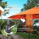 Outsunny Sun Umbrella Canopy Double-sided Crank Sun Shade 4.6M Orange