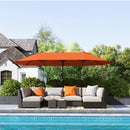 Outsunny Sun Umbrella Canopy Double-sided Crank Sun Shade 4.6M Orange