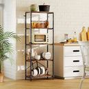 HOMCOM Industrial Bookshelf, Freestanding Bookcase, Rustic Brown and Black