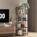 HOMCOM Industrial Bookshelf, Freestanding Bookcase, Rustic Brown and Black
