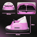 AIYAPLAY 360° Rotation 12V Pink Kids Bumper Car W/ Remote Control
