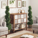 HOMCOM Set Of 2 Potted Artificial Plants, Topiary Spiral Cypressd Trees