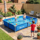 Outsunny Metal Frame Swimming Pool, Rectangle Frame Pool, 229 x 160 cm, Blue