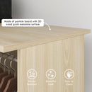 HOMCOM Mobile Double Open Wardrobe w/ Clothes Hanging Rail Colthing Natural