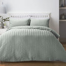Serene Honley Seersucker Duvet Cover Set in Duck Egg