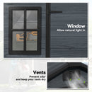 Outsunny 8 X 4 Ft Resin Garden Shed With Floor, Lockable Doors, Dark Grey